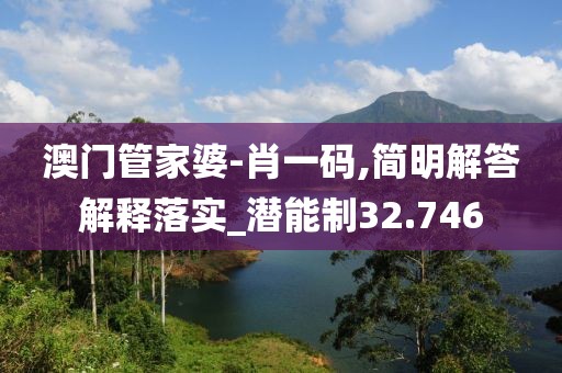 澳门管家婆-肖一码,简明解答解释落实_潜能制32.746