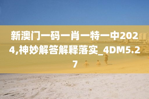 新澳门一码一肖一特一中2024,神妙解答解释落实_4DM5.27