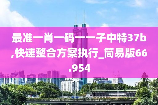 最准一肖一码一一子中特37b,快速整合方案执行_简易版66.954