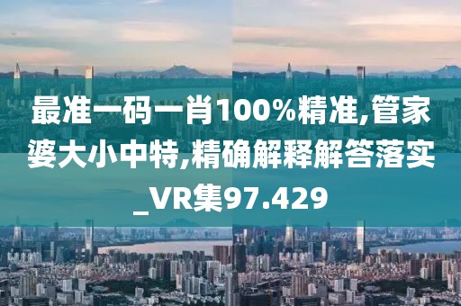 最准一码一肖100%精准,管家婆大小中特,精确解释解答落实_VR集97.429