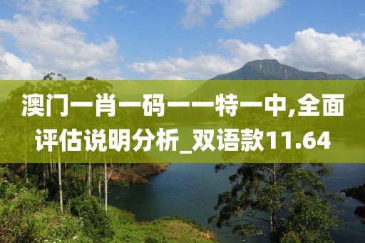 澳门一肖一码一一特一中,全面评估说明分析_双语款11.64