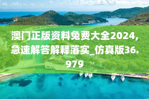 澳门正版资料兔费大全2024,急速解答解释落实_仿真版36.979