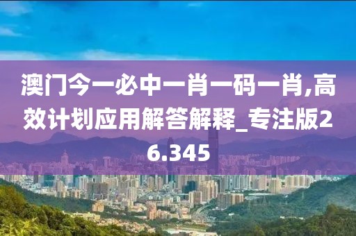 澳门今一必中一肖一码一肖,高效计划应用解答解释_专注版26.345