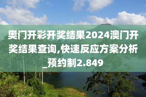 奥门开彩开奖结果2024澳门开奖结果查询,快速反应方案分析_预约制2.849