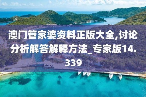 澳门管家婆资料正版大全,讨论分析解答解释方法_专家版14.339