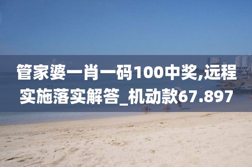 管家婆一肖一码100中奖,远程实施落实解答_机动款67.897