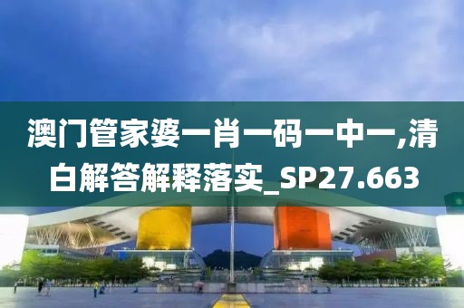 澳门管家婆一肖一码一中一,清白解答解释落实_SP27.663