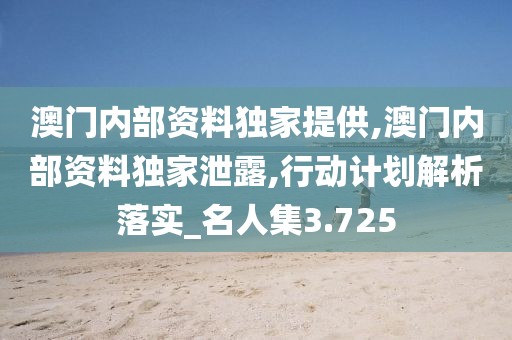 澳门内部资料独家提供,澳门内部资料独家泄露,行动计划解析落实_名人集3.725
