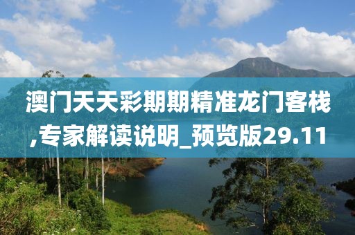 澳门天天彩期期精准龙门客栈,专家解读说明_预览版29.11