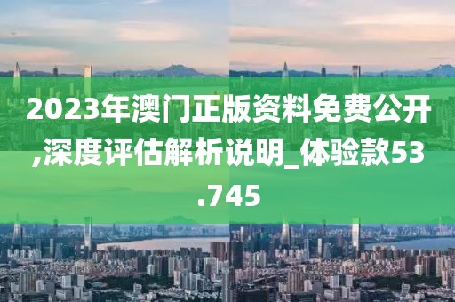 2023年澳门正版资料免费公开,深度评估解析说明_体验款53.745