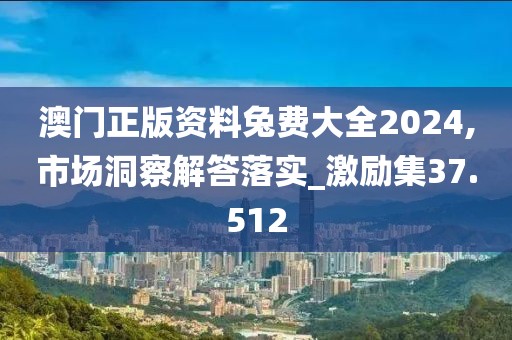 澳门正版资料兔费大全2024,市场洞察解答落实_激励集37.512