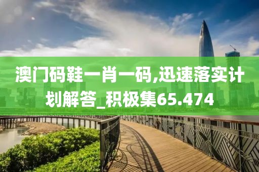 澳门码鞋一肖一码,迅速落实计划解答_积极集65.474