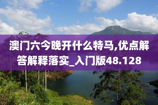 澳门六今晚开什么特马,优点解答解释落实_入门版48.128