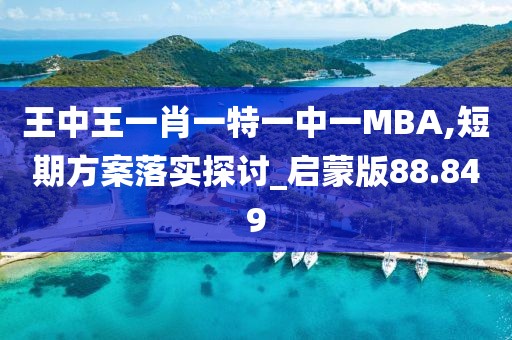 王中王一肖一特一中一MBA,短期方案落实探讨_启蒙版88.849