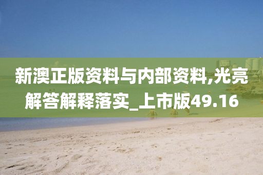 新澳正版资料与内部资料,光亮解答解释落实_上市版49.16