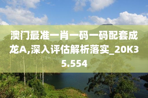 澳门最准一肖一码一码配套成龙A,深入评估解析落实_20K35.554