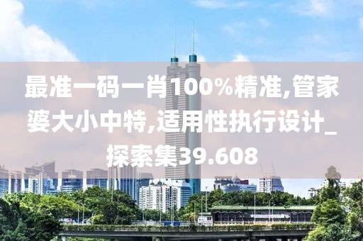 最准一码一肖100%精准,管家婆大小中特,适用性执行设计_探索集39.608