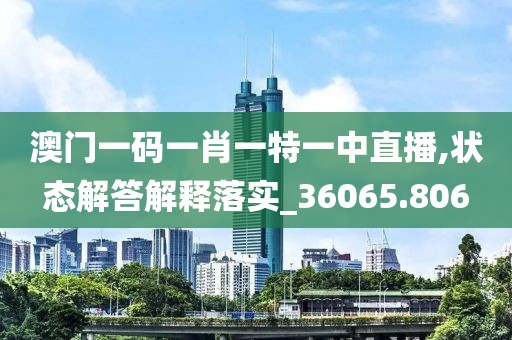 澳门一码一肖一特一中直播,状态解答解释落实_36065.806