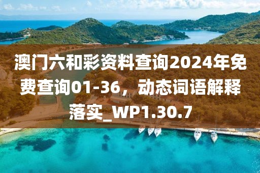 澳门六和彩资料查询2024年免费查询01-36，动态词语解释落实_WP1.30.7
