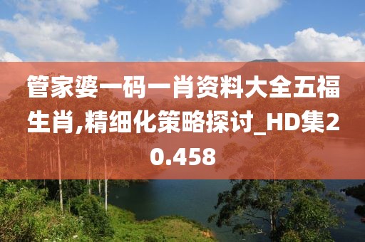 管家婆一码一肖资料大全五福生肖,精细化策略探讨_HD集20.458