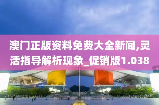 澳门正版资料免费大全新闻,灵活指导解析现象_促销版1.038