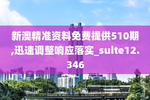 新澳精准资料免费提供510期,迅速调整响应落实_suite12.346