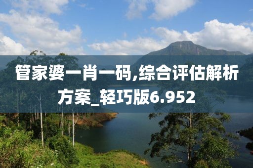 管家婆一肖一码,综合评估解析方案_轻巧版6.952