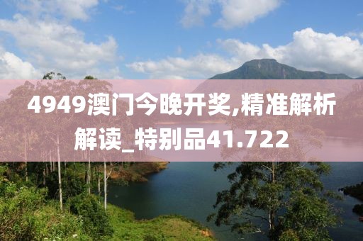 4949澳门今晚开奖,精准解析解读_特别品41.722