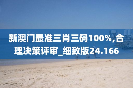 新澳门最准三肖三码100%,合理决策评审_细致版24.166
