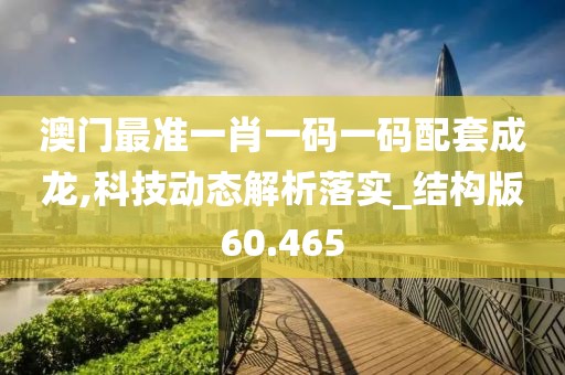 澳门最准一肖一码一码配套成龙,科技动态解析落实_结构版60.465