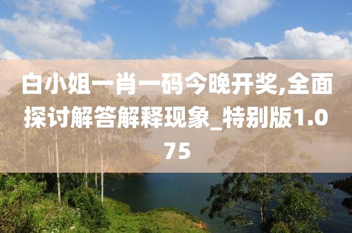 白小姐一肖一码今晚开奖,全面探讨解答解释现象_特别版1.075