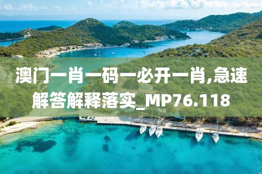 澳门一肖一码一必开一肖,急速解答解释落实_MP76.118