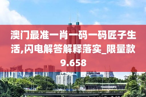 澳门最准一肖一码一码匠子生活,闪电解答解释落实_限量款9.658