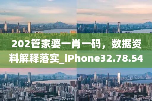 202管家婆一肖一码，数据资料解释落实_iPhone32.78.54