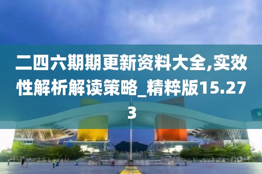二四六期期更新资料大全,实效性解析解读策略_精粹版15.273