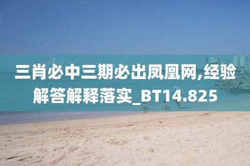 三肖必中三期必出凤凰网,经验解答解释落实_BT14.825