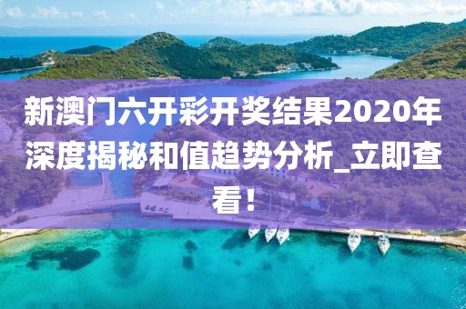 新澳门六开彩开奖结果2020年深度揭秘和值趋势分析_立即查看！