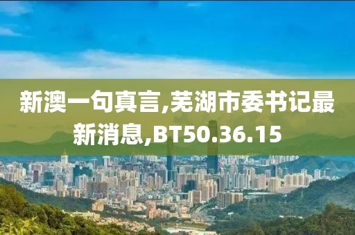 新澳一句真言,芜湖市委书记最新消息,BT50.36.15