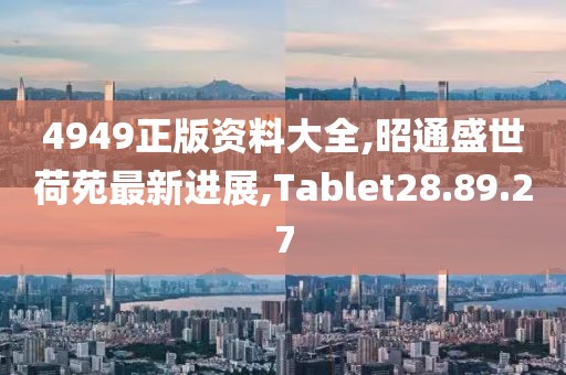 4949正版资料大全,昭通盛世荷苑最新进展,Tablet28.89.27
