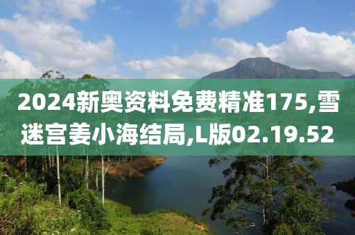 2024新奥资料免费精准175,雪迷宫姜小海结局,L版02.19.52