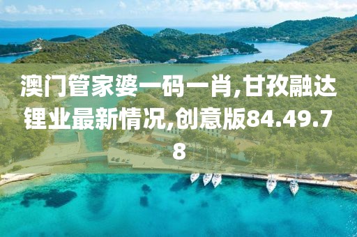 澳门管家婆一码一肖,甘孜融达锂业最新情况,创意版84.49.78