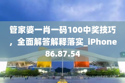 管家婆一肖一码100中奖技巧，全面解答解释落实_iPhone86.87.54