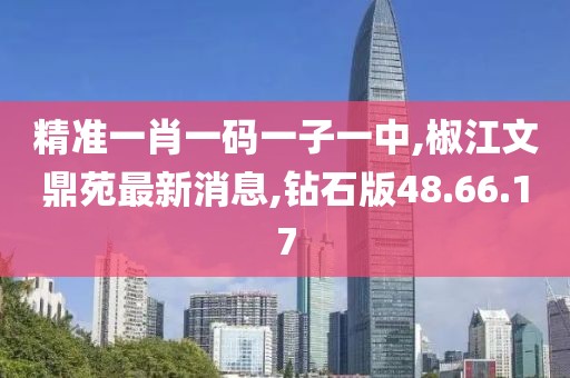 精准一肖一码一子一中,椒江文鼎苑最新消息,钻石版48.66.17