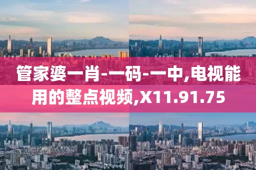管家婆一肖-一码-一中,电视能用的整点视频,X11.91.75