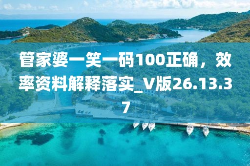 管家婆一笑一码100正确，效率资料解释落实_V版26.13.37