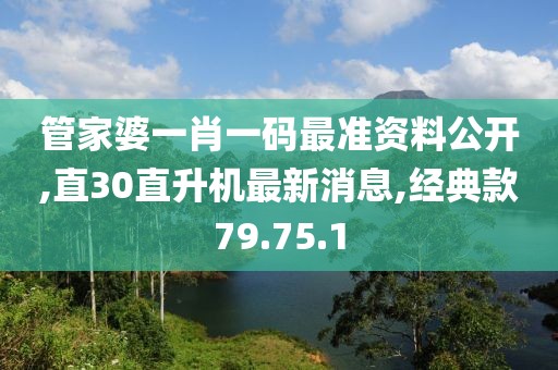 管家婆一肖一码最准资料公开,直30直升机最新消息,经典款79.75.1