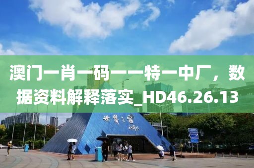 澳门一肖一码一一特一中厂，数据资料解释落实_HD46.26.13