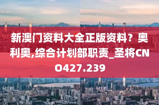 新澳门资料大全正版资料？奥利奥,综合计划部职责_圣将CNO427.239