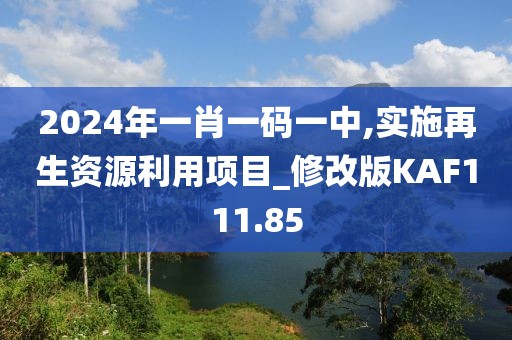 2024年一肖一码一中,实施再生资源利用项目_修改版KAF111.85
