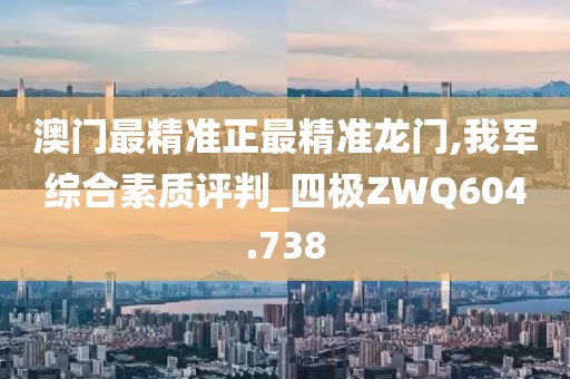 澳门最精准正最精准龙门,我军综合素质评判_四极ZWQ604.738